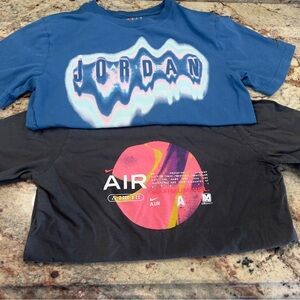 Jordan Boys' Blue Graphic Tee with Black AIR Graphic